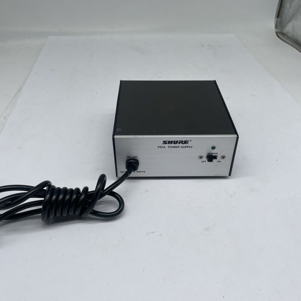 Shure 48v Phantom Power Supply Microphone PS1A 2 Channel XLR
